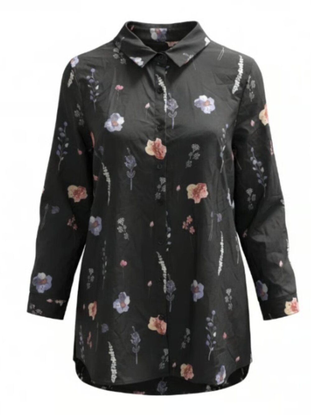 Dark blueish blouse with flowers size: xxl